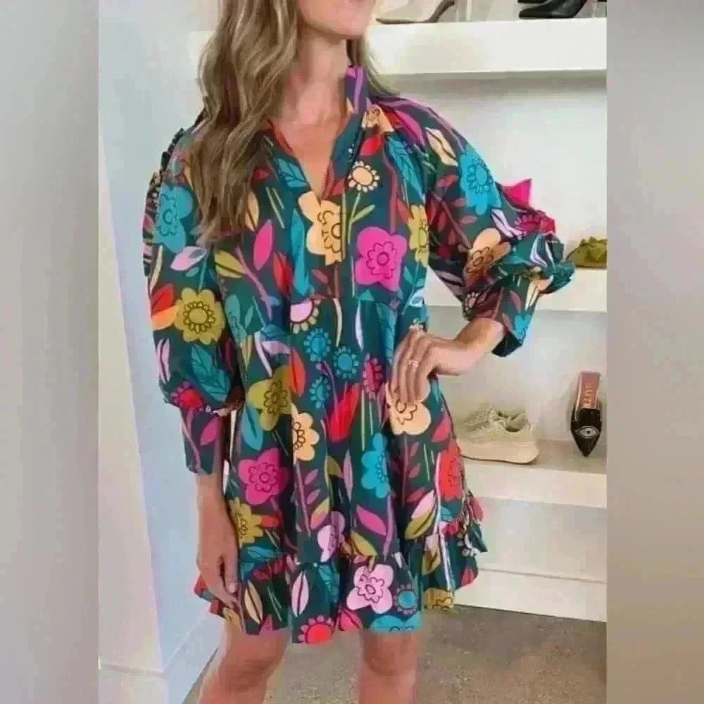 Multi-color,‎ long sleeve dress